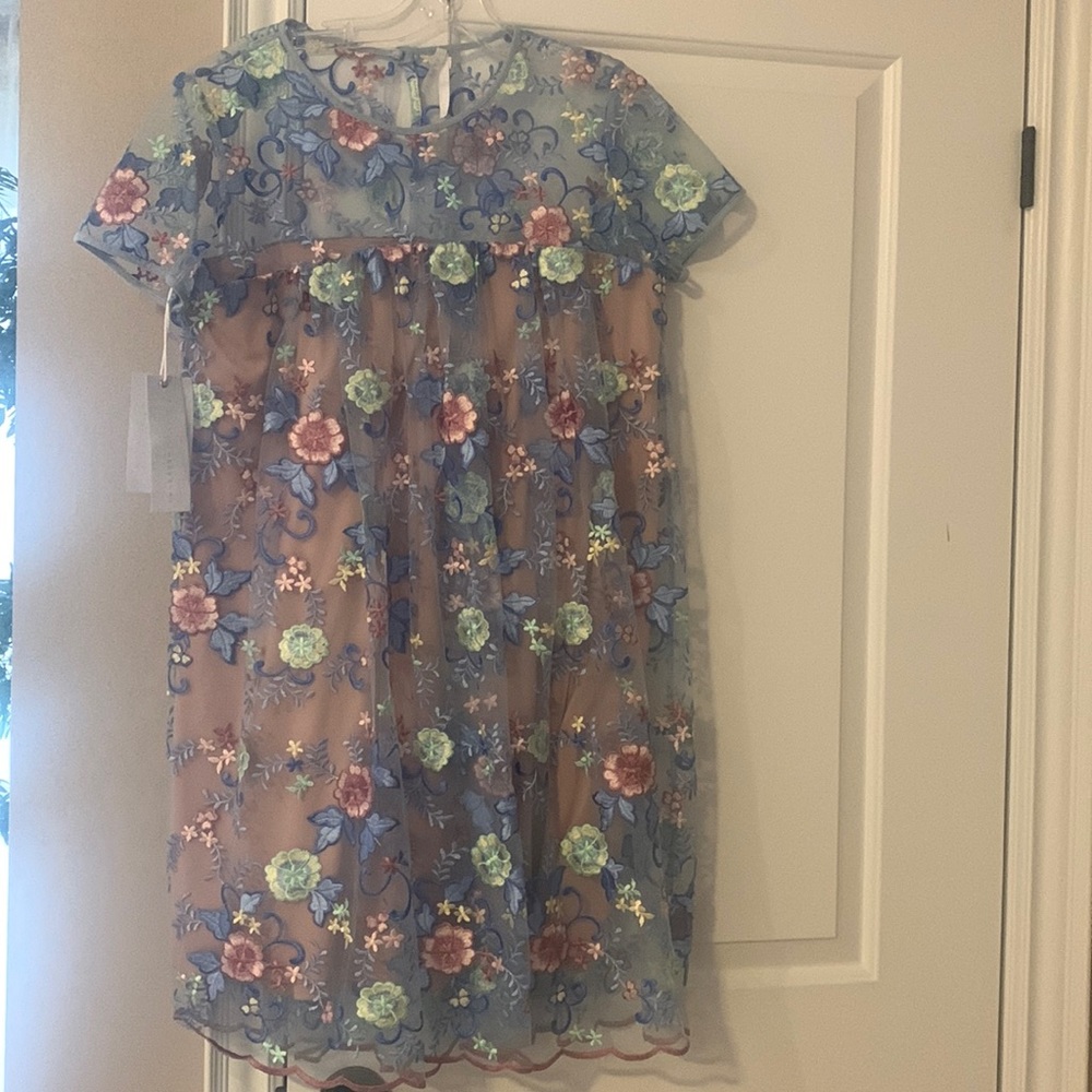 SOLD - Imperial Pastel Embroidered A-Line Dress